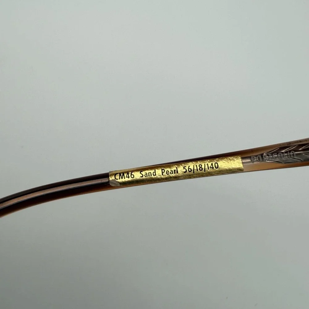 Vintage Univis Eye Mystique CM46 Sand Pearl Geometric Oversized Eyeglasses Frame
